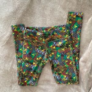 mid rise leggings, multicolored, size xs
